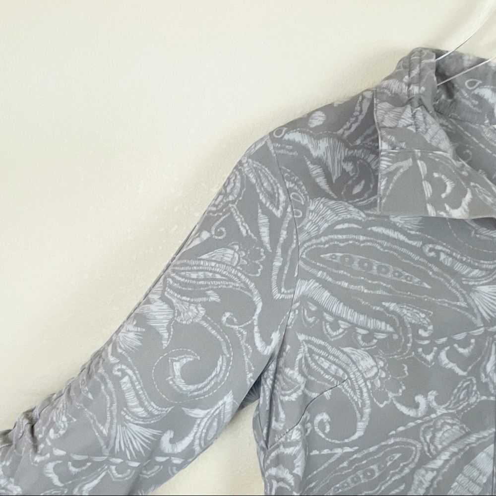 Soft Surroundings Grey Button Down Blouse Lagenlo… - image 4